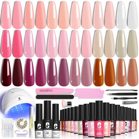 Amazon Clara Colors Nude Pink Brown Cherry UV Gel Nail Polish Set