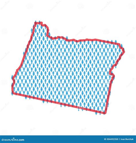 A Population Map Of Oregon, Displaying Demographic Data With A Large