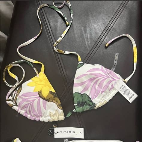 Vitamin A Swim Vitamin A Swimwear Set Floral Gia Bikini Top Bottom In Soleil Xss Nwt Poshmark