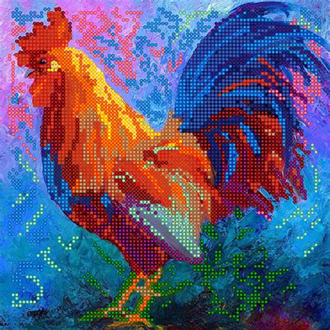 Набор для вышивки бисером PA-1467 Красочный петух