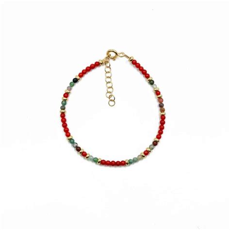 Bracelets En Corail Rouge V Ritable De M Diterran E Pour Femme