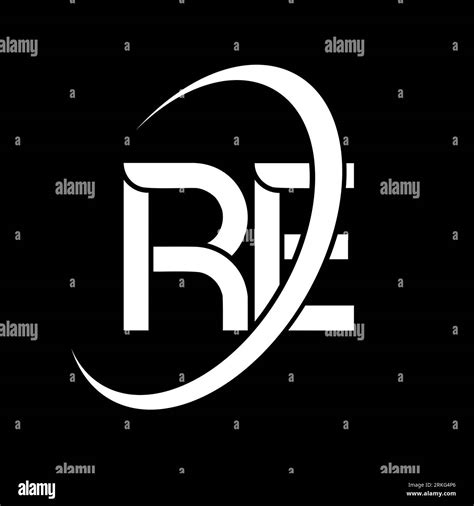 Re Logo R E Design White Re Letter Re R E Letter Logo Design