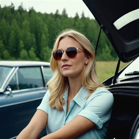 Blonde Woman In Car Stable Diffusion Online