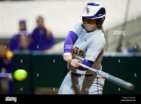 Louisiana Monroe At Lsu Lsu Outfielder Rachel Mitchell Connects With A