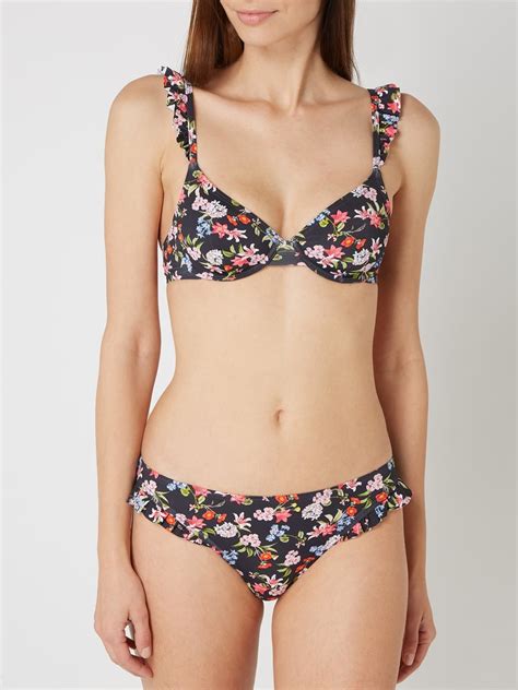 Kup Online Esprit Top Bikini Z Kwiatowym Wzorem Czarny