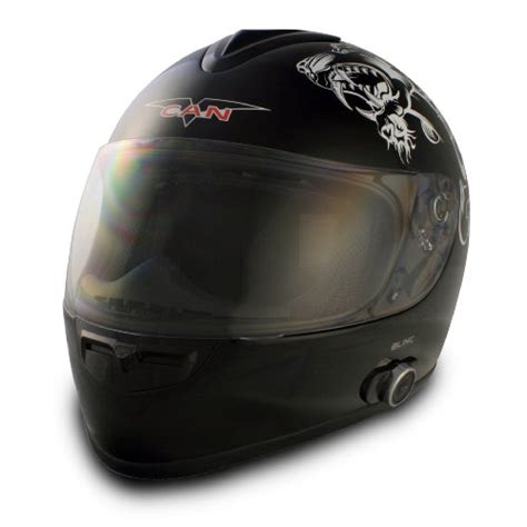 VCAN Blinc 136 Gloss Black X Large Full Face Helmet With Ace Of Spades