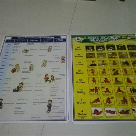 Jual ERA047 2 Poster Tahap Perkembangan Bayi Dan Balita Dan Deteksi