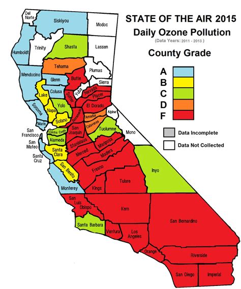 Air Quality Map For California Printable Maps