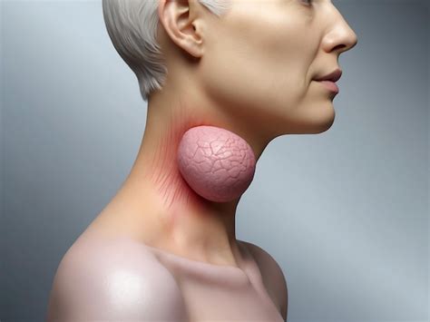 Swollen Thyroid Gland In Neck Medical Illustration Premium Ai Generated Image