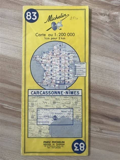 Ancienne Carte Routi Re Vintage Michelin N De Carcassonne N Mes