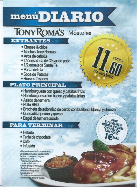 Tony Roma s España on Twitter En Móstoles los mediodías de lunes a