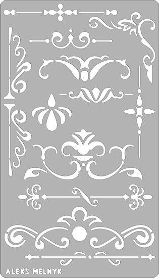 Aleks Melnyk 5 Metal Journal Stencil Wood Burning Flowers And Vines Ornament