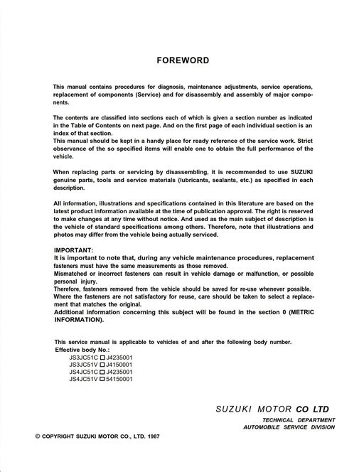 1998 2005 Suzuki Grand Vitara Sq416 Sq420 Service Manual