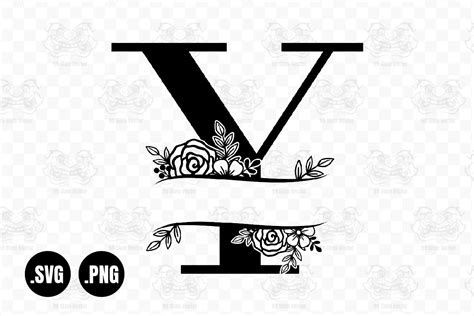 Flower Split Letter Capital Y Monogram Graphic By 99SiamVector