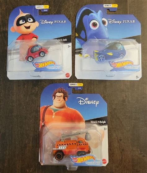 NEW HOT WHEELS Disney Pixar Character Cars JACK JACK DORY WRECK IT RALPH Lot Of3 34 99