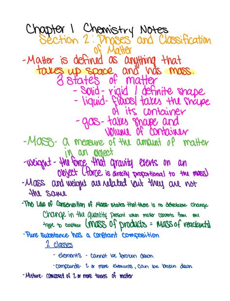 Chem Chapter Chapter Chemistry Notes Section Phases And