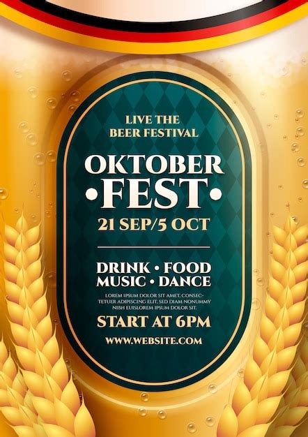 Plantilla De Cartel Vertical Realista De Oktoberfest Vector Gratis