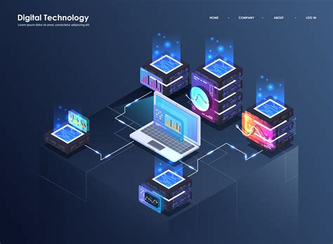 Tecnologo Processamento De Dados - Conceito de grande processamento de dados, data center isométrico ...