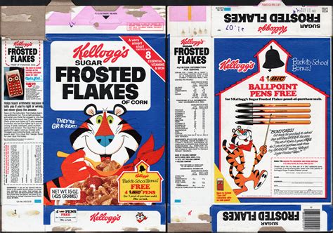 Kelloggs Sugar Frosted Flakes Cereal Box Free Bic Pens Flickr