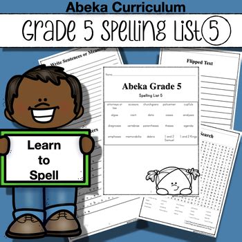 Abeka Spelling Vocabulary Poetry 5 5th Ed List 5 More Plural