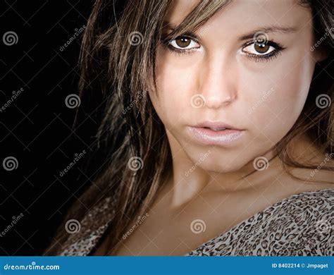 Attractive Brunette Girl With Dark Eyes Stock Images Image 8402214