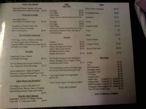 Little River Inn Menu, Menu for Little River Inn, Lynn, Boston ...