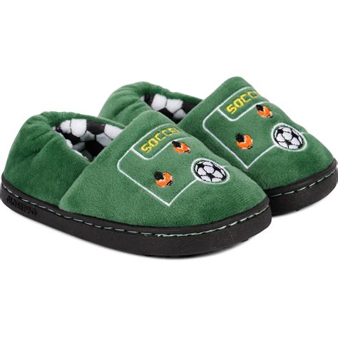 Gioseppo Football Logo Slippers In Green — Bambinifashioncom