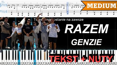 RAZEM GENZIE ŚREDNI PIANO TUTORIAL TEKST NUTY YouTube