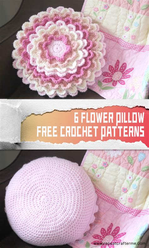 6 FREE Flower Pillow Crochet Patterns IGOODideas