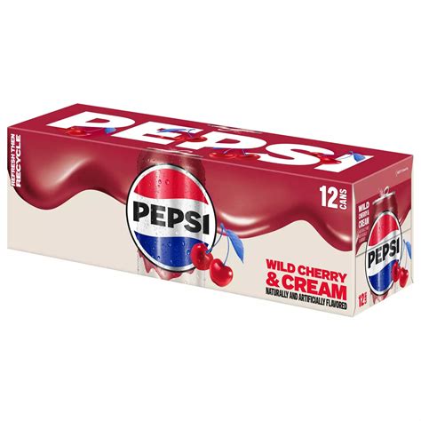pepsi wild cherry cream soda  pk cans shop soda