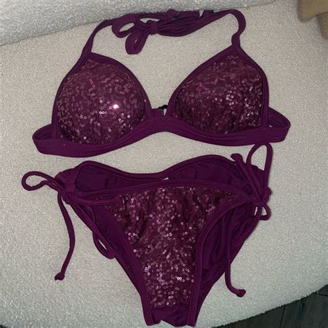 VENUS Swim Venus Plum Sparkly Sequin Bikini Poshmark