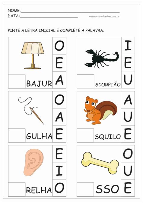 Atividades De Alfabetização Para Educação Infantil 5 Anos Para Imprimir