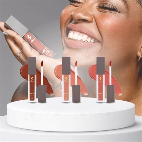 Kit Batons L Quidos Matte Nude Lp Beauty Cores Rose Nude E Peach Shopee Brasil