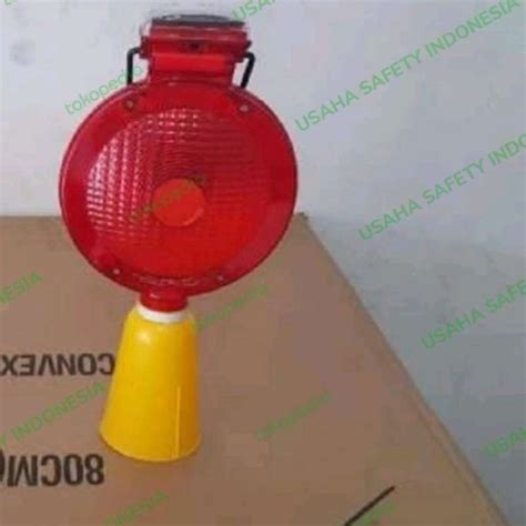 Jual Lampu Strobe Warning Light Otomatis Tenaga Surya Atas Traffic Cone