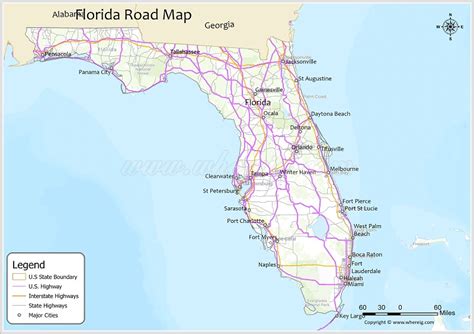 Florida Road Map Check Road Network Of State Routes Us Highways And