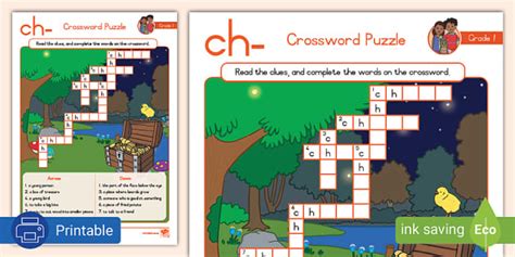 Grade Phonics Crossword Puzzle Ch Professor Feito