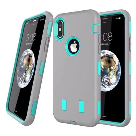 For Iphone X Case3 3 In 1 Impact Hardandsoft Silicone Hybrid Armor Cases