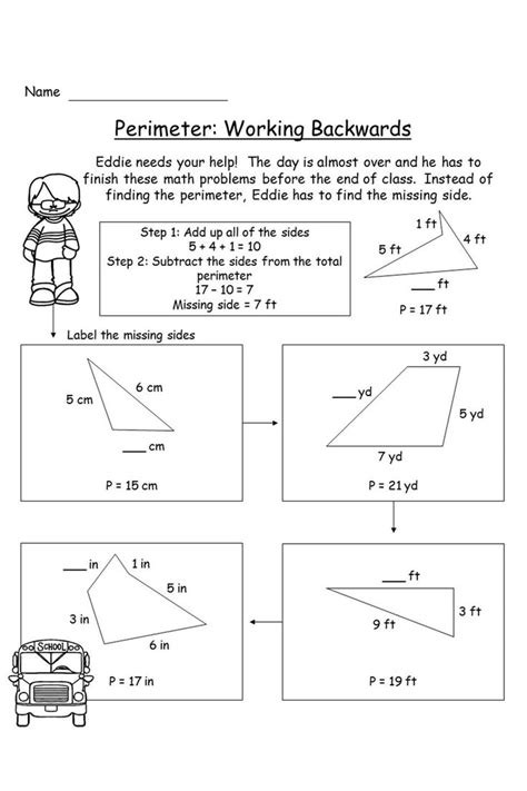 Perimeter Missing Side Worksheets