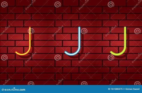 Neon Letter J Initial Based Letter Icon Logo Stock Vector