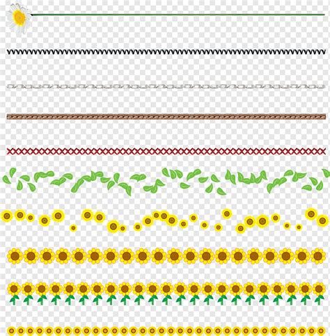 Borders Dividers Sunflowers Leaves Stitches Daisy Leather Chain