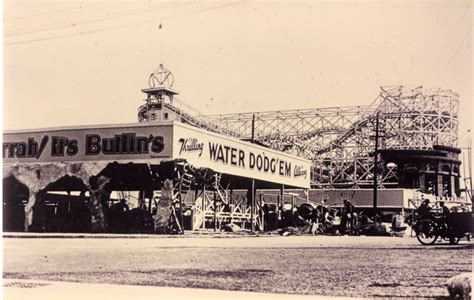 The Water Dodgems & the Big Dipper roller coaster at Butlins Amusement Park, c.1930s ...