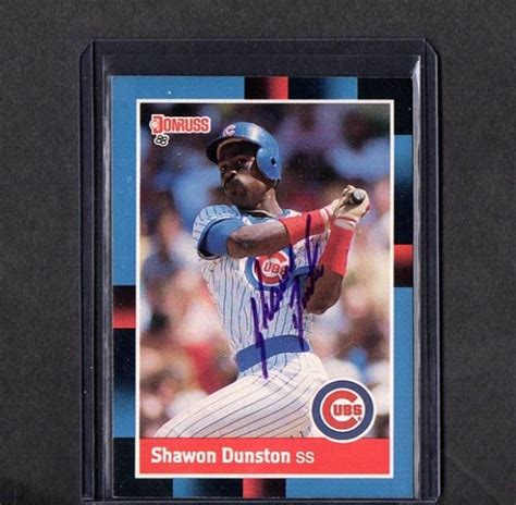 1988 DONRUSS VINTAGE CARD SIGNED IP AUTO SHAWON DUNSTON CHICAGO CUBS