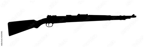 German Rifle From World War Ii Mauser Vector Image The Contour Of The