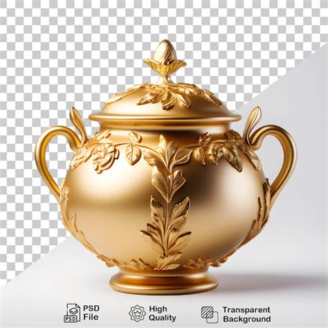 Металлический горшок золота изолирован на прозрачном фоне png файл ...