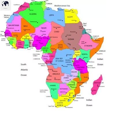 Free Labeled Map Of Africa Continent With Countries Capital Artofit