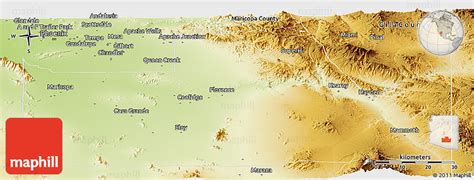 Physical Panoramic Map Of Pinal County