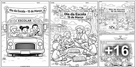 Desenhos Dia Da Escola - Desenhos do dia da escola para imprimir e colorir - Educação Infantil e ...