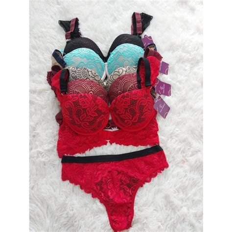 CONJUNTO FEMININO LINGERIE CALCINHA E SUTIÃ BOJO SUTIAN RENDA LUXO Shopee Brasil