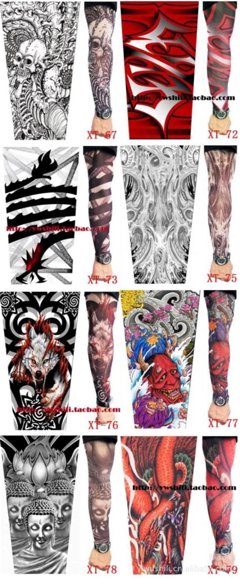 Купить Тату рукава - 10шт, красный дракон временные тату рукава ...