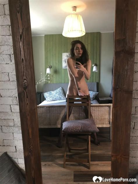 Brunette In Black Stockings Posing For A Mirror 108 Pics XHamster